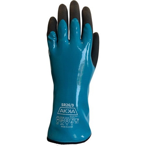 Gants alimentaires de protection contre les produits chimiques, le froid et la coupe, Taille 7, 12" lo, PVC, Doublure en Nylon Les Fournitures Industrielles Méga