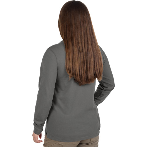GRIDIRON Long Sleeve Pocket T-Shirt, Women's, X-Small, Grey Les Fournitures Industrielles Méga