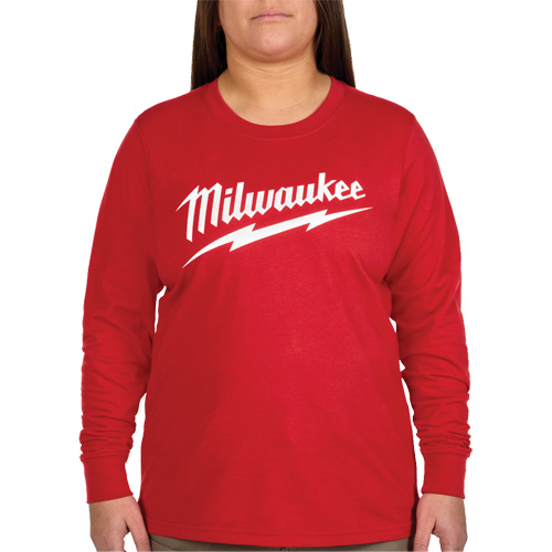 GRIDIRON Long Sleeve Logo T-Shirt, Women's, X-Small, Red Les Fournitures Industrielles Méga