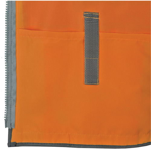 Veste de s&eacute;curit&eacute; pour arpenteur Pioneer avec fermeture &agrave; glissi&egrave;re et dos en maille, Orange haute visibilit&eacute;, Petit, Polyester Les Fournitures Industrielles Méga