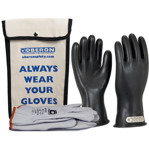 Ensemble de gants en caoutchouc pour l'&eacute;lectricit&eacute; de classe 00, 8, 11" lo, 20 cal/cm², NFPA 70E Les Fournitures Industrielles Méga