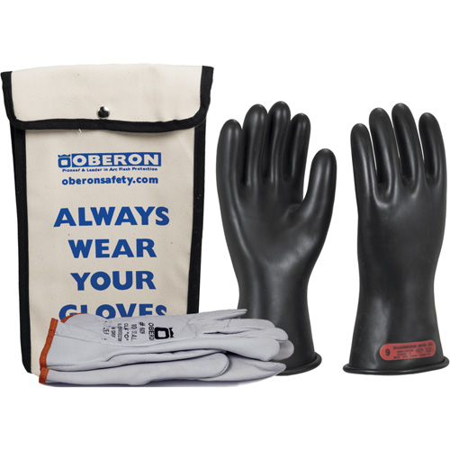 Ensemble de gants en caoutchouc pour l'&eacute;lectricit&eacute; de classe 0, 8, 11" lo, 20 cal/cm², NFPA 70E Les Fournitures Industrielles Méga