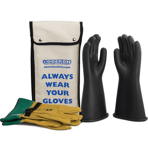 Ensemble de gants en caoutchouc pour l'&eacute;lectricit&eacute; de classe 1, 8, 14" lo, 37 cal/cm², NFPA 70E Les Fournitures Industrielles Méga