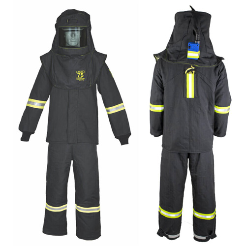 Ensemble de manteau contre l'arc &eacute;lectrique TCG 2t-grand avec courroie de sortie, 75 cal/cm² Les Fournitures Industrielles Méga