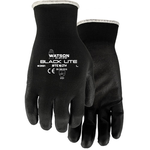 Gants 391 Stealth Black Lite, T-petit, Rev&ecirc;tement Polyur&eacute;thane, Enveloppe en Polyester Les Fournitures Industrielles Méga