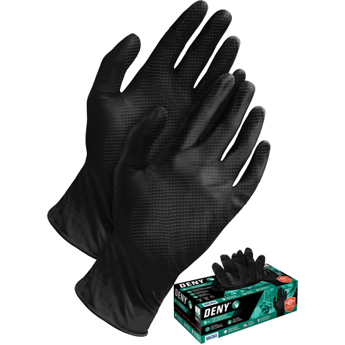Deny&reg; Disposable Gloves, Small, Nitrile, 6-mil, Powder-Free, Black Les Fournitures Industrielles Méga