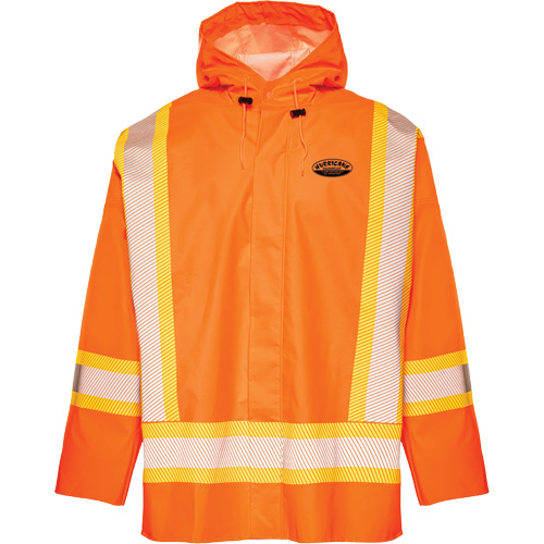 R804 Hurricane Rain Jacket, Small, High Visibility Orange Les Fournitures Industrielles Méga