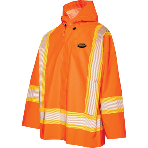 R804 Hurricane Rain Jacket, Small, High Visibility Orange Les Fournitures Industrielles Méga