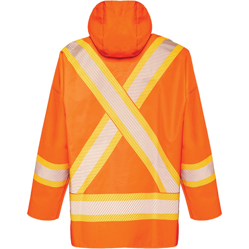 R804 Hurricane Rain Jacket, Small, High Visibility Orange Les Fournitures Industrielles Méga