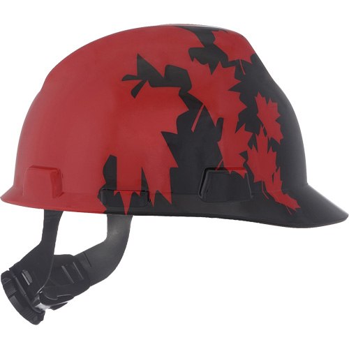 Casque sp&eacute;cialis&eacute; V-Gard, Suspension Rochet, Noir/Rouge Les Fournitures Industrielles Méga