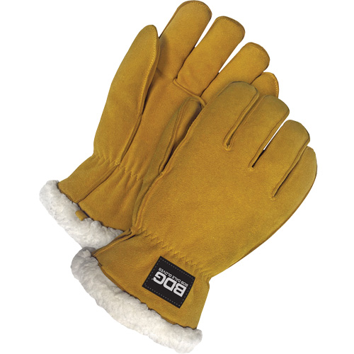 Gants de conducteur, Moyen, Paume en Cuir de daim refendu, Tissu-laine Les Fournitures Industrielles Méga