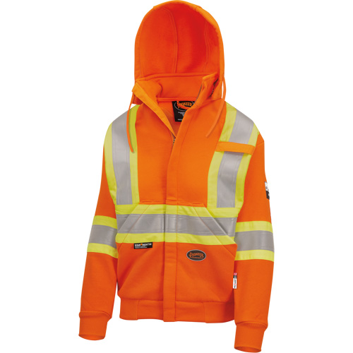Chandail lourd avec capuchon, Femmes, T-petit, Orange haute visibilit&eacute; Les Fournitures Industrielles Méga