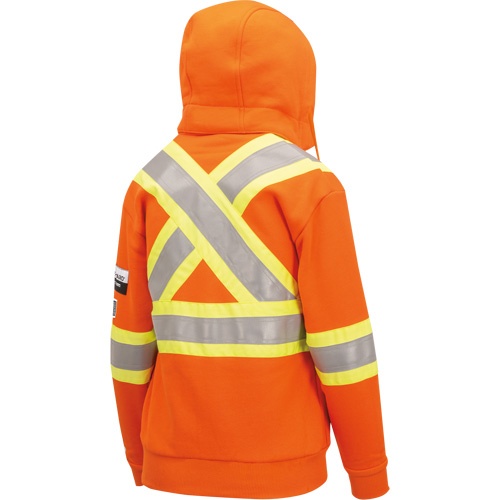 Chandail lourd avec capuchon, Femmes, T-petit, Orange haute visibilit&eacute; Les Fournitures Industrielles Méga