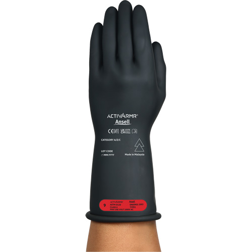Gants &eacute;lectriques isol&eacute;s ultra l&eacute;gers ActivArmr RIG R011BUL, ASTM classe 0, Taille 7, 11" lo Les Fournitures Industrielles Méga