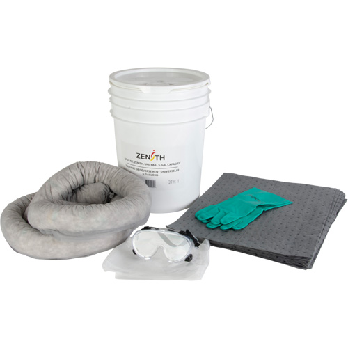 Trousse de d&eacute;versement de premi&egrave;re qualit&eacute; pour camion, Universel, Seau, Absorbance de 5 gal. US Les Fournitures Industrielles Méga