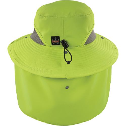Chapeau de garde forestier 8934 Chill-Its avec prot&egrave;ge-nuque, grand/tr&egrave;s-grand, Lime haute visibilit&eacute; Les Fournitures Industrielles Méga