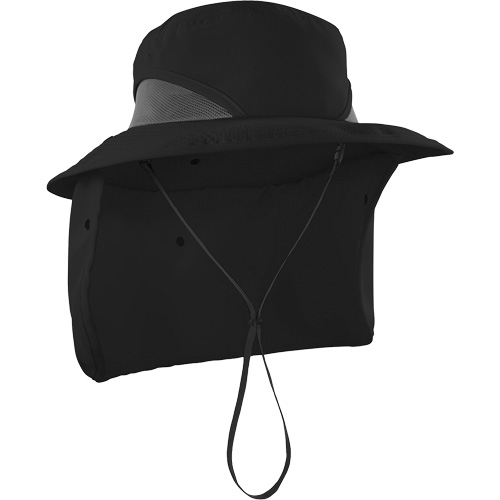 Chapeau de garde forestier 8934 Chill-Its avec prot&egrave;ge-nuque, grand/ T-grand, Noir Les Fournitures Industrielles Méga