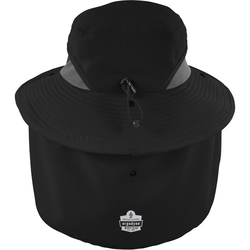 Chapeau de garde forestier 8934 Chill-Its avec prot&egrave;ge-nuque, grand/ T-grand, Noir Les Fournitures Industrielles Méga