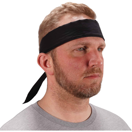 Chill-Its 6702 Cooling Headband with Embedded Polymers & Tie Closure, Black Les Fournitures Industrielles Méga