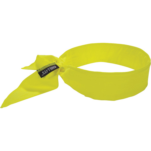 Bandeau de refroidissement Chill-Its 6702 avec polym&egrave;res int&eacute;gr&eacute;s et fermeture &agrave; nouer, Jaune lime haute visibilit&eacute; Les Fournitures Industrielles Méga