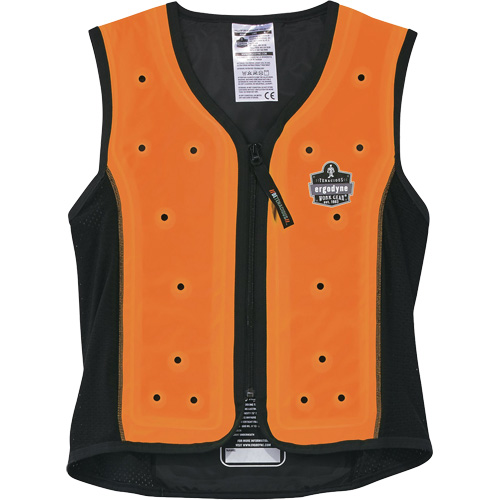 Veste de refroidissement &eacute;vaporatif Chill-Its 6685 avec fermeture &agrave; glissi&egrave;re, 2T-Grand, Orange Les Fournitures Industrielles Méga