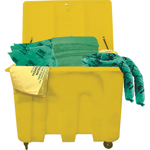 Trousse de d&eacute;versements de produits chimiques pour camion SPC HazWik, Mati&egrave;res dangereuses, Bac, Absorbance de 160 gal. US Les Fournitures Industrielles Méga