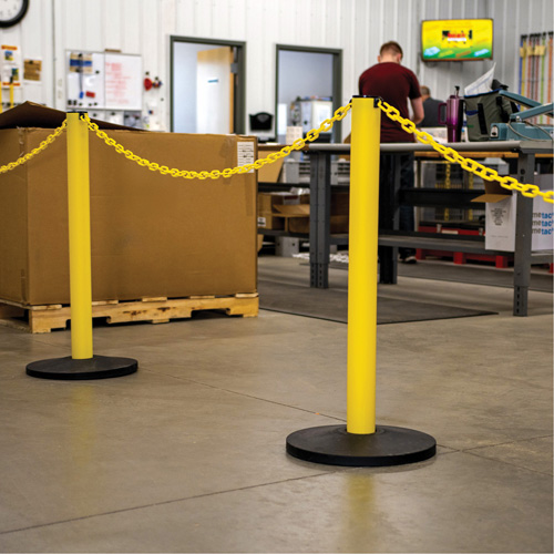 Industrial Stanchion, 37" High, Yellow Les Fournitures Industrielles Méga