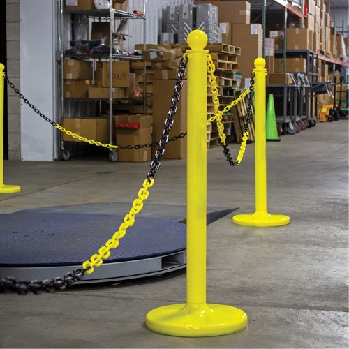 Chaîne de barri&egrave;re en plastique &agrave; deux couleurs, Vert/Blanc, Maillon de 2", 500' de long Les Fournitures Industrielles Méga