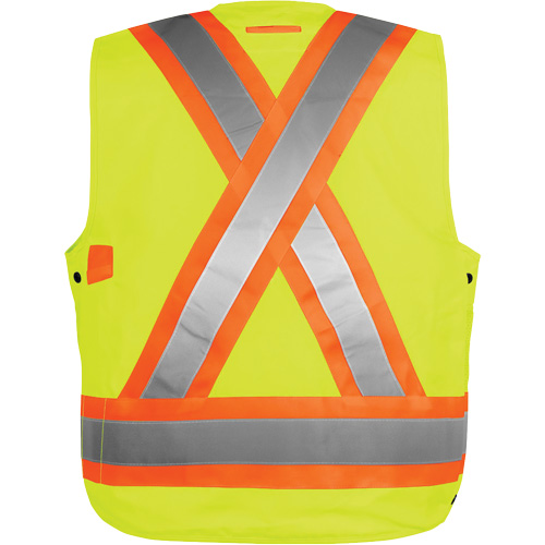 High-Visibility Surveyor's Vest, High Visibility Orange, Small, Polyester Les Fournitures Industrielles Méga