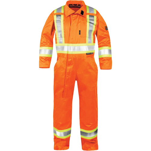 High-Visibility Fire-Resistant Coveralls, Size Large, Orange Les Fournitures Industrielles Méga