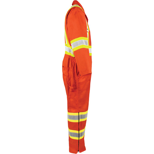 Combinaison non doubl&eacute;e haute visibilit&eacute;, Grand, Orange haute visibilit&eacute; Les Fournitures Industrielles Méga