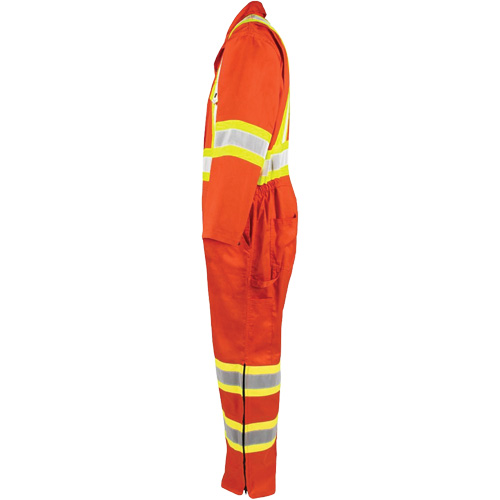 Combinaison non doubl&eacute;e haute visibilit&eacute;, Grand, Orange haute visibilit&eacute; Les Fournitures Industrielles Méga