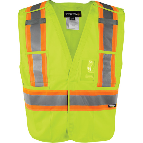 Gilet haute visibilit&eacute; &agrave; d&eacute;tachement rapide en 5 points, Orange haute visibilit&eacute;, Moyen/Petit, Polyester Les Fournitures Industrielles Méga