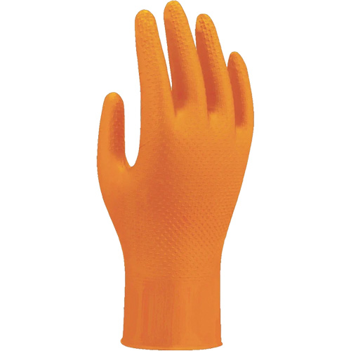 Gants jetables haute visibilit&eacute; 709HVO, 10/T-Grand, Nitrile, 8 mils, Sans poudre, Orange Les Fournitures Industrielles Méga