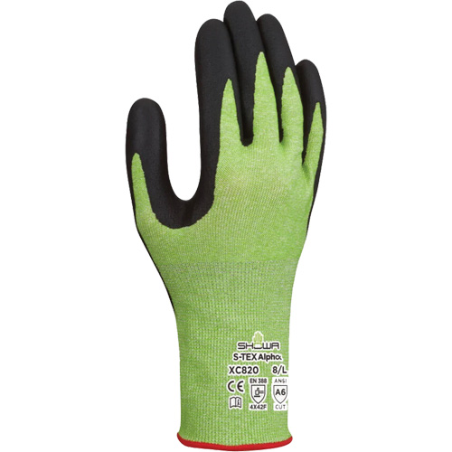 Gants r&eacute;sistants &agrave; la coupe S-TEX Alpha XC820, 10/2T-Grand, Calibre 18, Rev&ecirc;tement Nitrile micromousse, ASTM ANSI niveau A6/EN 388 niveau F Les Fournitures Industrielles Méga