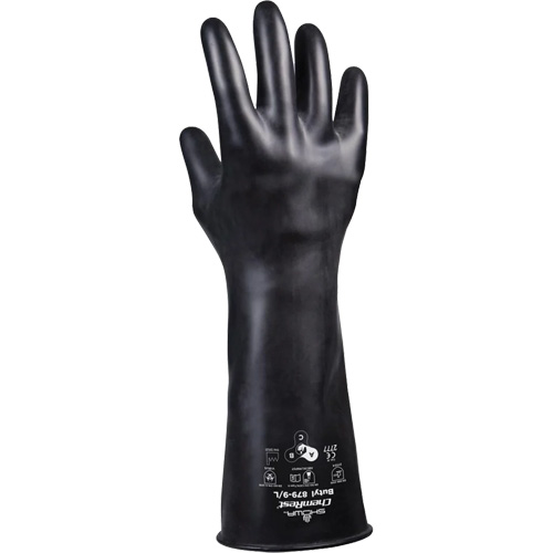 879 Acid-Resistant Gloves, Size 2X-Large/11, 14" L, Butyl Rubber, 28-mil Les Fournitures Industrielles Méga