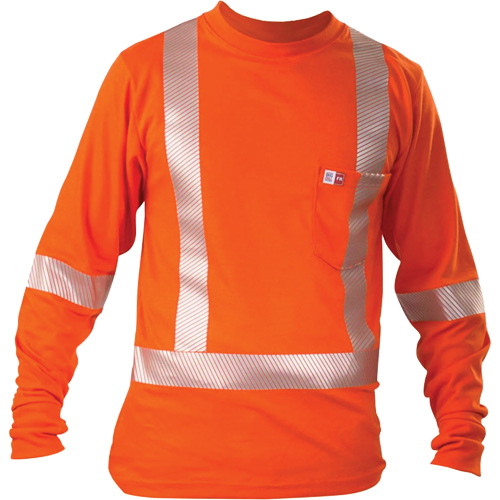 Long-Sleeved T-Shirt, Small, Orange Les Fournitures Industrielles Méga