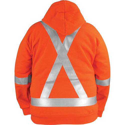 High-Visibility Wind Resistant Zip-Front Sweatshirt with DetachableHood, Men's, Small, High Visibility Orange, 27.7 cal/cm² Les Fournitures Industrielles Méga