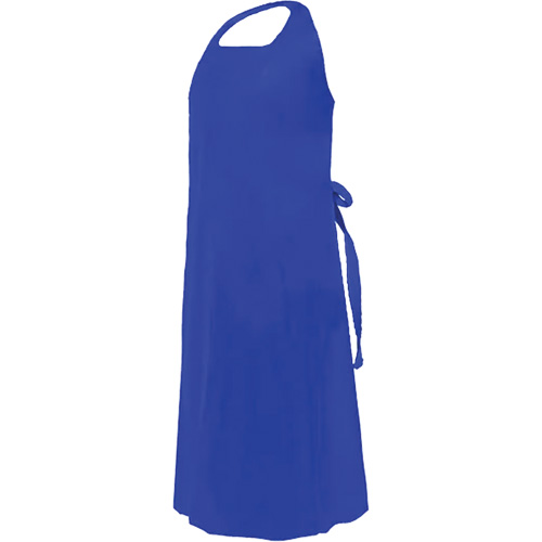 CoverMe Apron with Die-Cut Neck, Polyurethane, 45" L x 35" W, Blue Les Fournitures Industrielles Méga