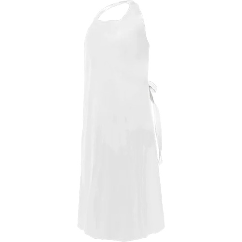 CoverMe Apron with Die-Cut Neck, Polyurethane, 45" L x 35" W, White Les Fournitures Industrielles Méga
