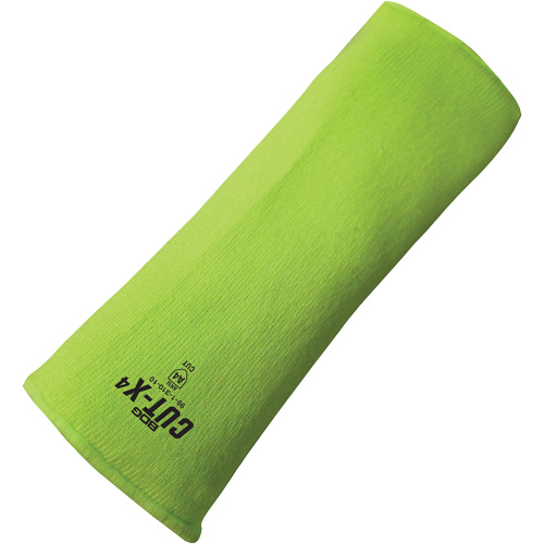 Manchette r&eacute;sistante &agrave; la coupe Cut-X, Fibre de verre/Poly&eacute;thyl&egrave;ne, 18", ASTM ANSI niveau A4, Lime haute visibilit&eacute; Les Fournitures Industrielles Méga