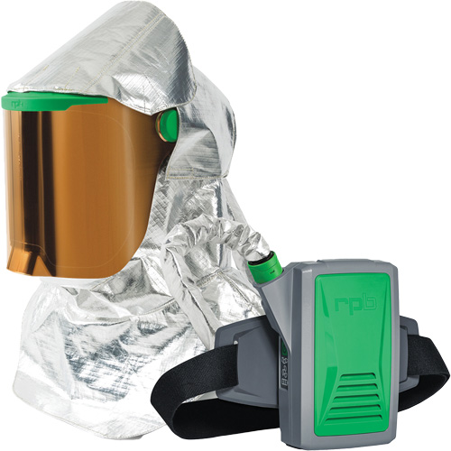 Respirateur &agrave; chaleur radiante Z-Link avec souffleur & montage &agrave; la ceinture, Respirateur &agrave; masque/Capuchon & visi&egrave;re, Pile Lithium-ion Les Fournitures Industrielles Méga