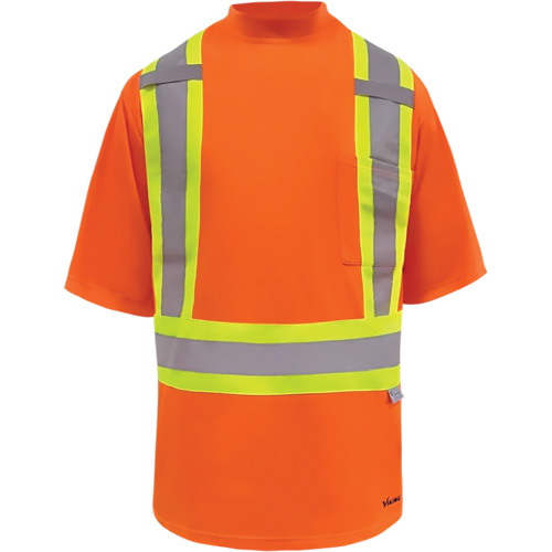 Viking&reg; Safety Bamboo Lined T-shirt, Polyester, 4X-Large, High Visibility Orange Les Fournitures Industrielles Méga