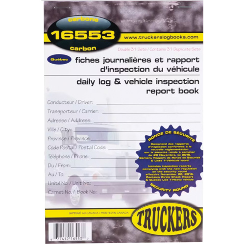 Bilingual Daily Log & Vehicle Inspection Report Book Les Fournitures Industrielles Méga