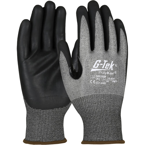 Gants r&eacute;sistant &agrave; la coupe G-Tek avec capacit&eacute; pour &eacute;cran tactile, Taille 2T-Grand, Calibre 18, Rev&ecirc;tement Mousse de nitrile, Enveloppe en PolyKor, ASTM ANSI niveau A4/EN 388 niveau D Les Fournitures Industrielles Méga