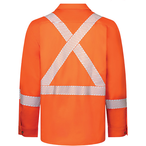 Avenger 7 oz Deluxe Segmented Striped High-Visibility Work Shirt, Style 652, Men's, X-Large, Orange Les Fournitures Industrielles Méga