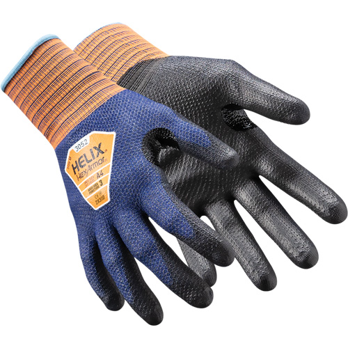 Gants de travail mince Helix 3052, 12/3T-Grand, Calibre 21, Rev&ecirc;tement Polyur&eacute;thane, ASTM ANSI niveau A4/EN 388 niveau D Les Fournitures Industrielles Méga