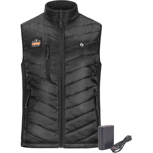 N-Ferno&reg; Rechargeable Heated Vest with Battery Power Bank, Men's/Unisex/Women's, Large, Black Les Fournitures Industrielles Méga