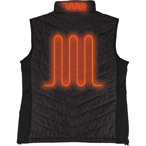 N-Ferno&reg; Rechargeable Heated Vest with Battery Power Bank, Men's/Unisex/Women's, Large, Black Les Fournitures Industrielles Méga