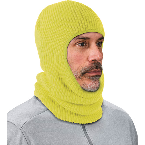 N-Ferno&reg; 2-Layer Rib Knit Freezer Balaclava Face Mask, Acrylic, High-Visibility Lime Green Les Fournitures Industrielles Méga